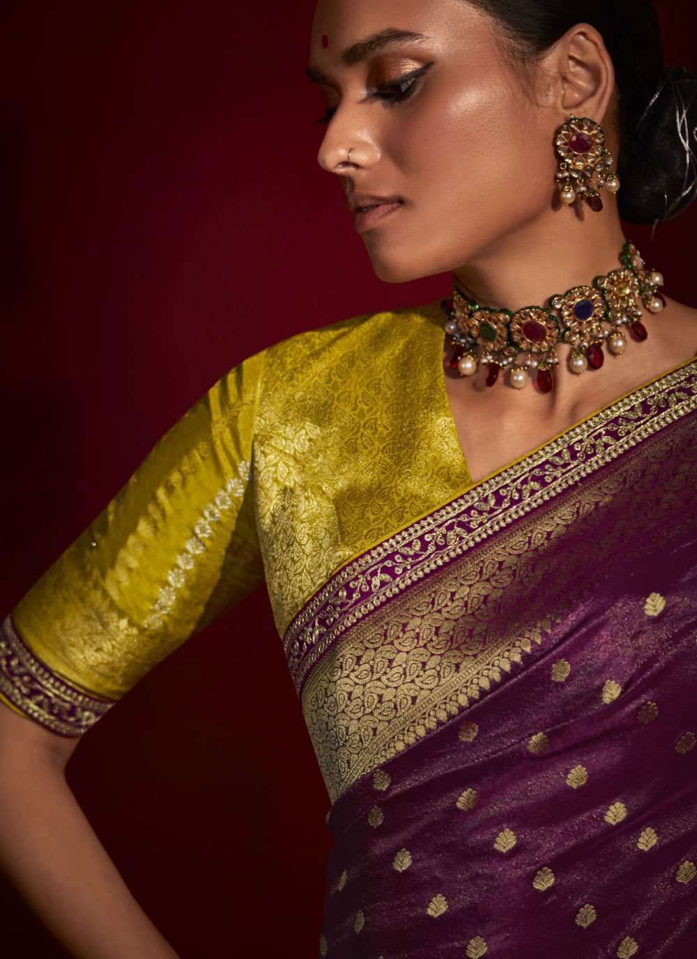 Contemporary Silk Purple Weaving Saree