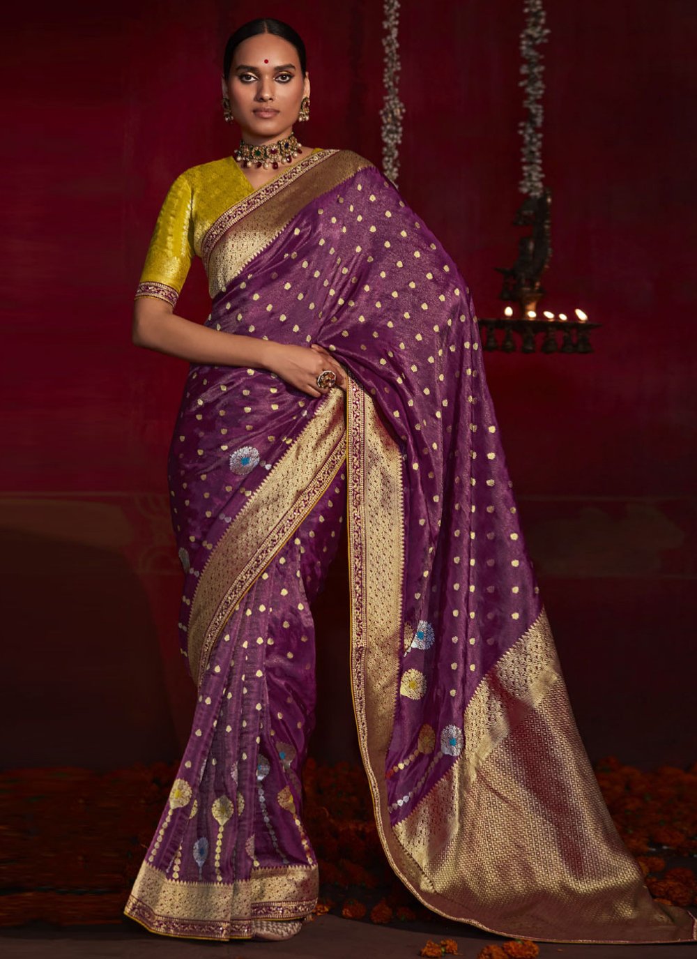 Contemporary Silk Purple Weaving Saree