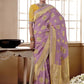 Designer Silk Purple Embroidered Saree