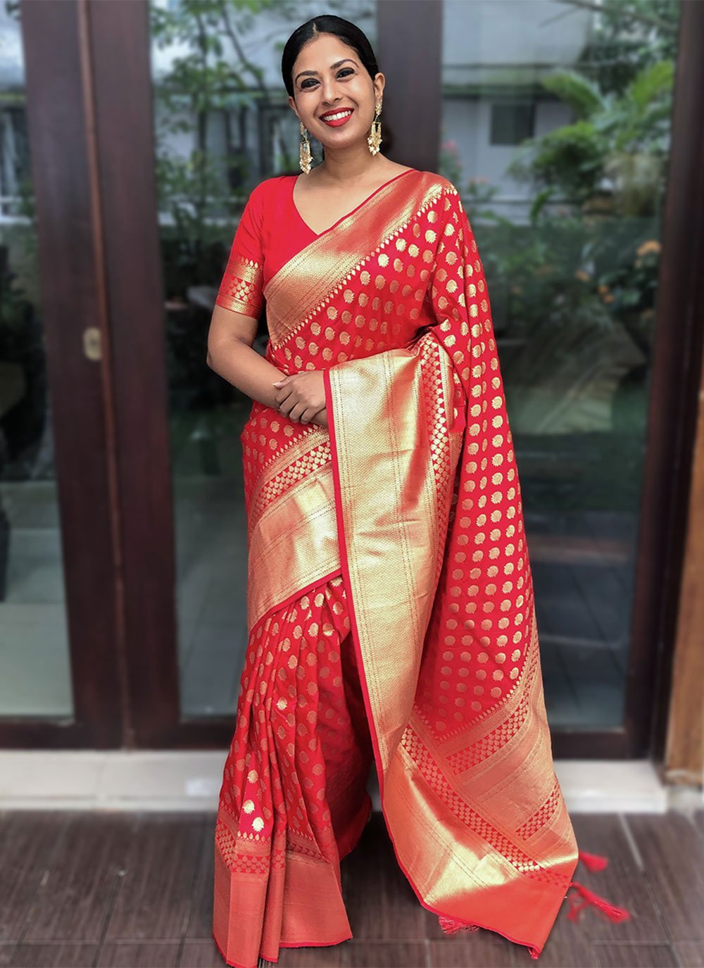 Classic Silk Red Weaving Saree