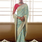 Classic Silk Aqua Blue Embroidered Saree