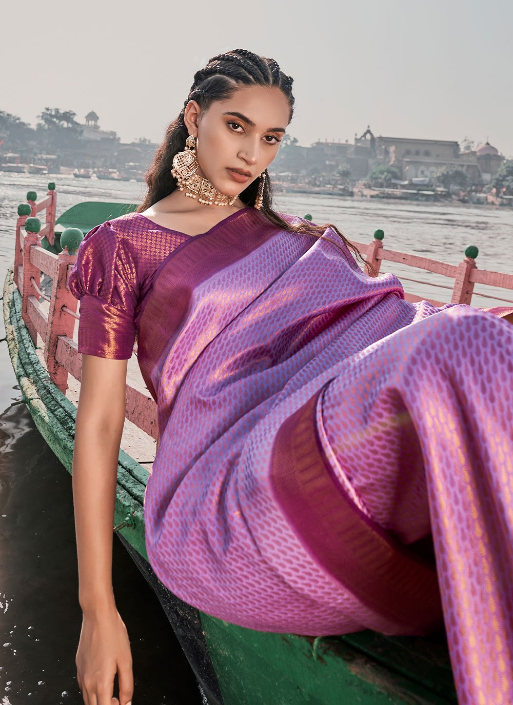 Classic Silk Magenta Weaving Saree