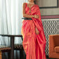 Traditional Saree Silk Peach Weaving Saree