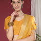 Trendy Saree Organza Silk Yellow Weaving Saree