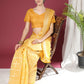 Trendy Saree Organza Silk Yellow Weaving Saree