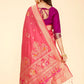 Trendy Saree Silk Pink Weaving Saree