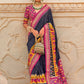 Contemporary Silk Blue Hand Work Saree