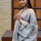 Designer Silk Grey Weaving Saree