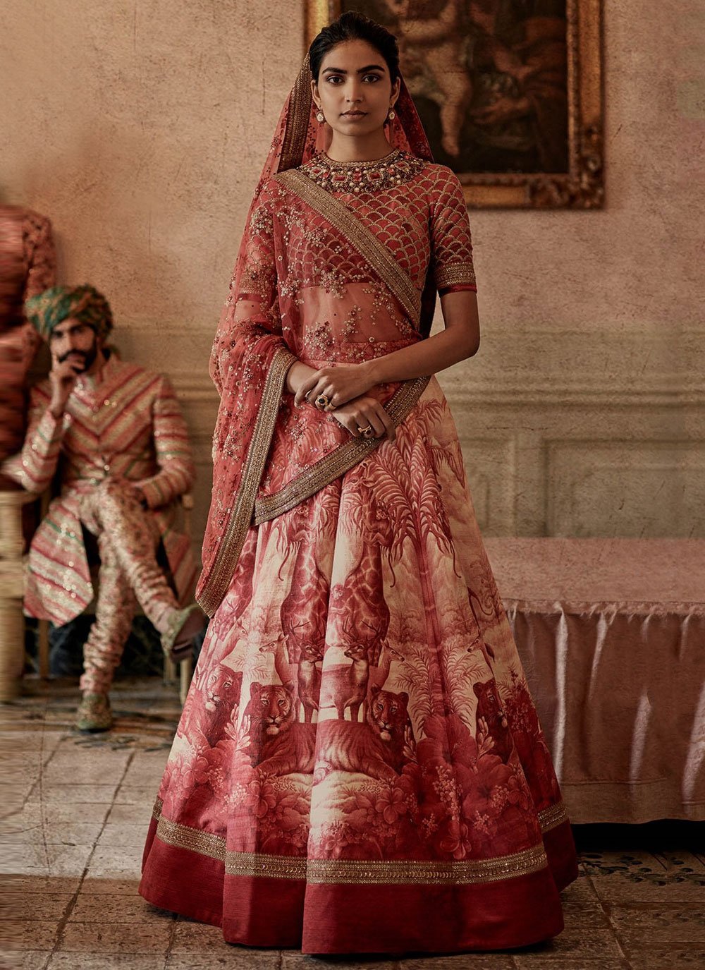 Lehenga Choli Silk Red Embroidered Lehenga Choli