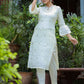 Pant Style Suit Silk White Embroidered Salwar Kameez