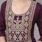 Casual Kurti Silk Wine Jacquard Work Kurtis