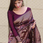 Traditional Saree Silk Wine Jacquard Work Saree