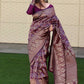 Traditional Saree Silk Wine Jacquard Work Saree