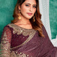 Traditional Saree Silk Wine Digital Print Saree