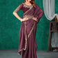 Traditional Saree Silk Wine Digital Print Saree
