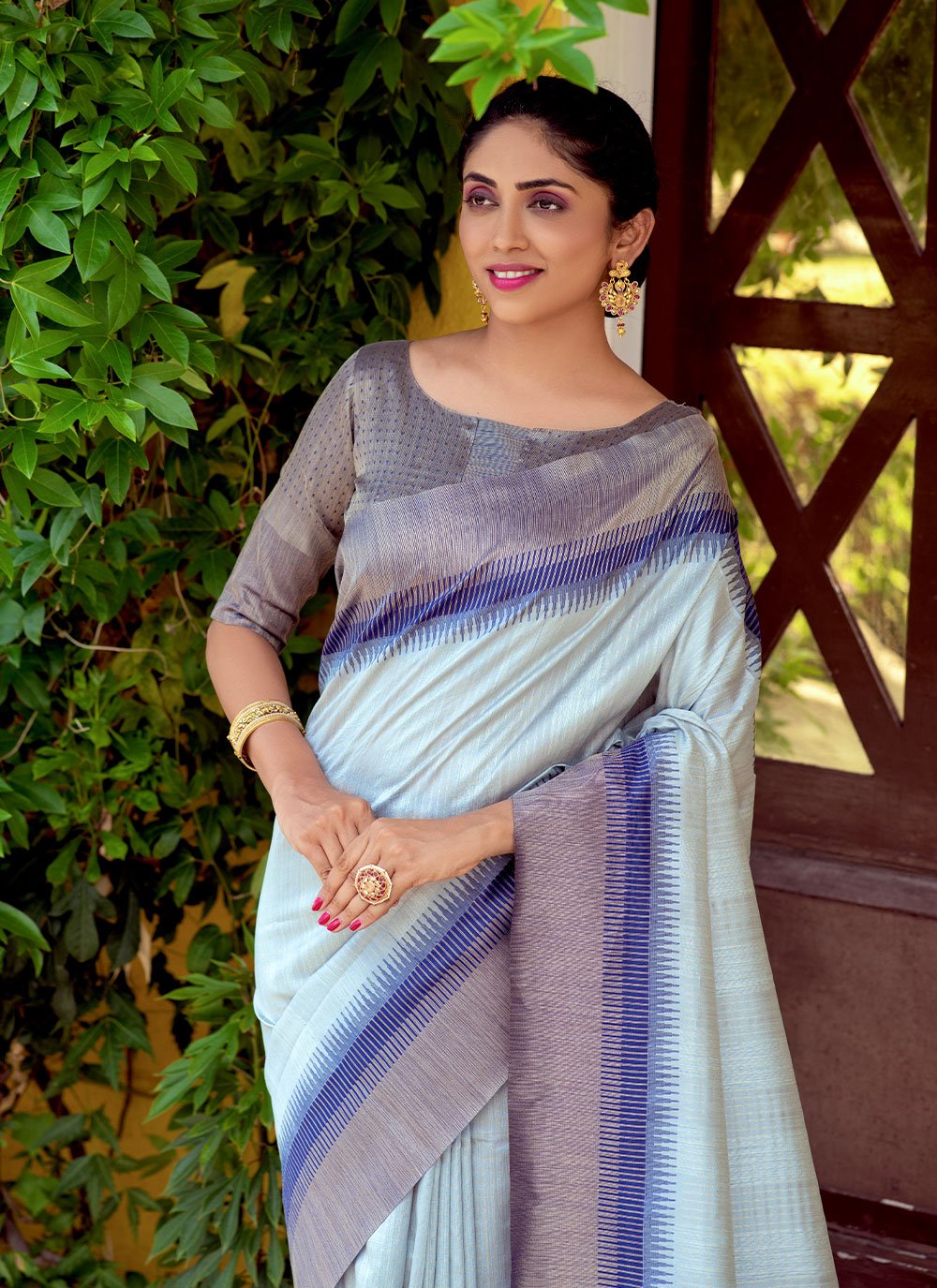 Classic Silk Blue Woven Saree