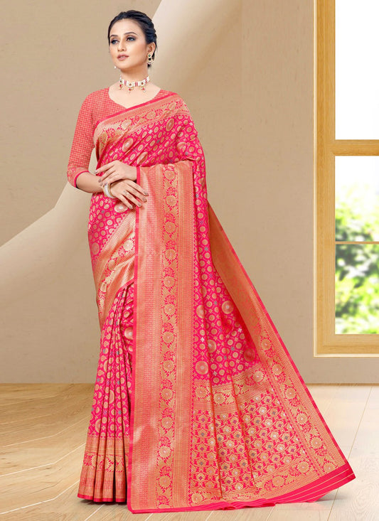 Classic Silk Rani Woven Saree