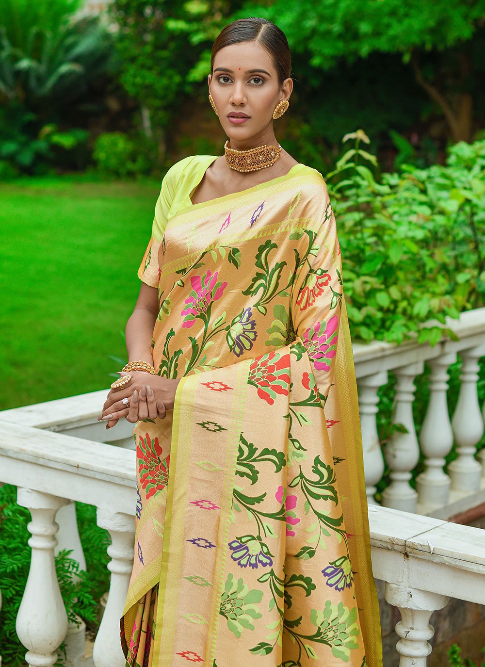 Contemporary Silk Green Woven Saree