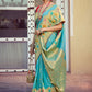 Contemporary Silk Tissue Firozi Woven Saree