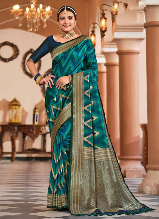 Designer Silk Multi Colour Woven Saree