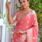 Classic Silk Pink Booti Saree
