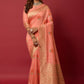 Trendy Saree Silk Peach Woven Saree