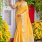 Classic Silk Yellow Booti Saree
