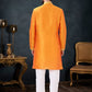 Kurta Pyjama Silk Yellow Patch Border Mens