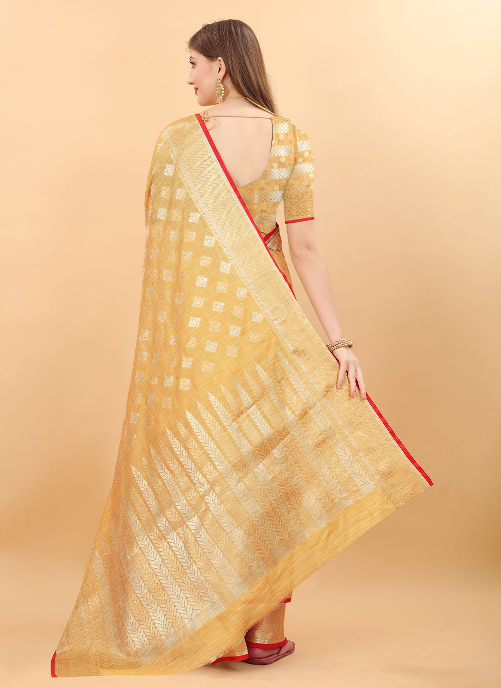 Classic Silk Yellow Weaving Saree