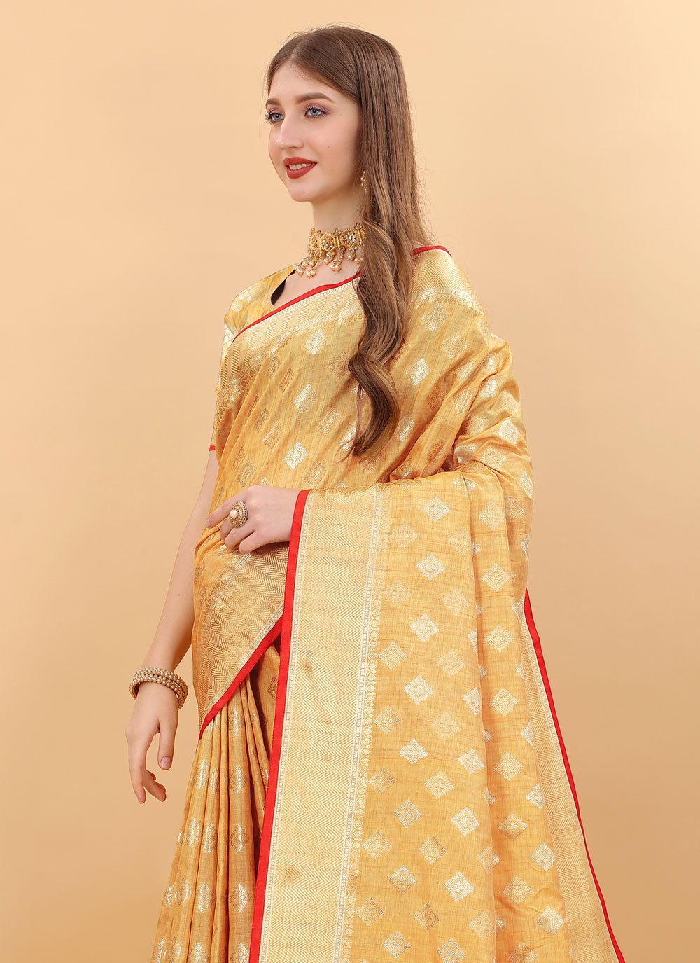 Classic Silk Yellow Weaving Saree