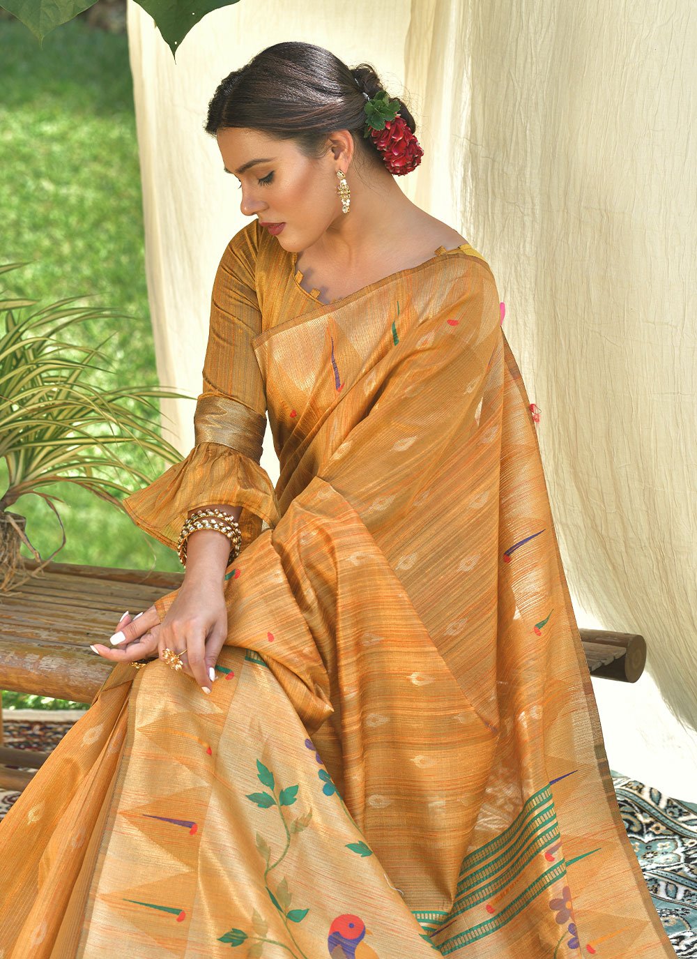 Trendy Saree Silk Yellow Woven Saree