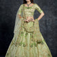 A Line Lehenga Silk Green Dimond Lehenga Choli