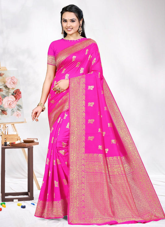 Classic Silk Rani Zari Saree