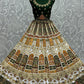 A Line Lehenga Silk Green Embroidered Lehenga Choli