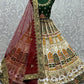 A Line Lehenga Silk Green Embroidered Lehenga Choli