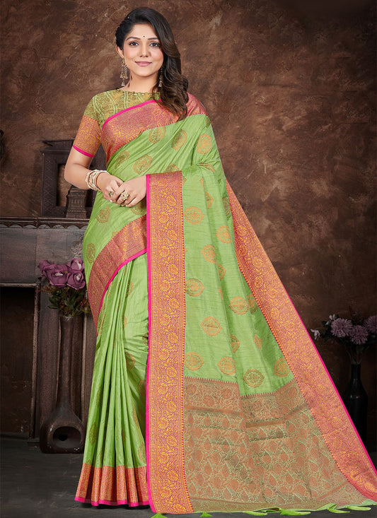 Classic Silk Green Zari Saree