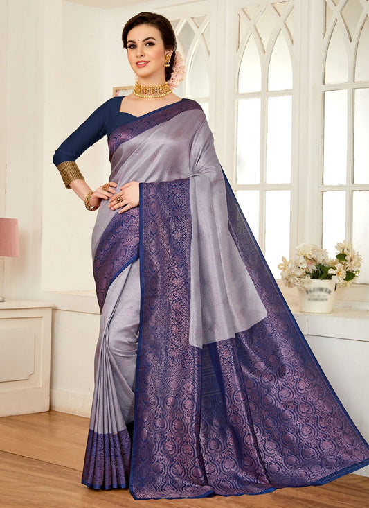 Classic Silk Grey Weaving Saree