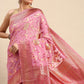 Trendy Saree Soft Cotton Pink Weaving Saree