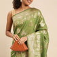 Classic Soft Cotton Green Weaving Saree