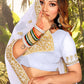Classic Georgette White Embroidered Saree