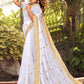 Classic Georgette White Embroidered Saree