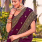 Contemporary Georgette Purple Embroidered Saree