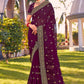 Contemporary Georgette Purple Embroidered Saree