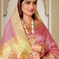 Classic Handloom Silk Pink Embroidered Saree