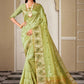 Trendy Saree Handloom Silk Sea Green Embroidered Saree