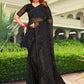 Contemporary Chiffon Black Stone Saree