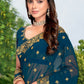 Classic Georgette Morpeach Embroidered Saree