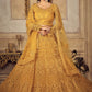 A Line Lehenga Net Yellow Embroidered Lehenga Choli