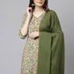 Straight Salwar Suit Cotton Sea Green Floral Patch Salwar Kameez