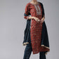 Straight Salwar Suit Muslin Rust Floral Patch Salwar Kameez
